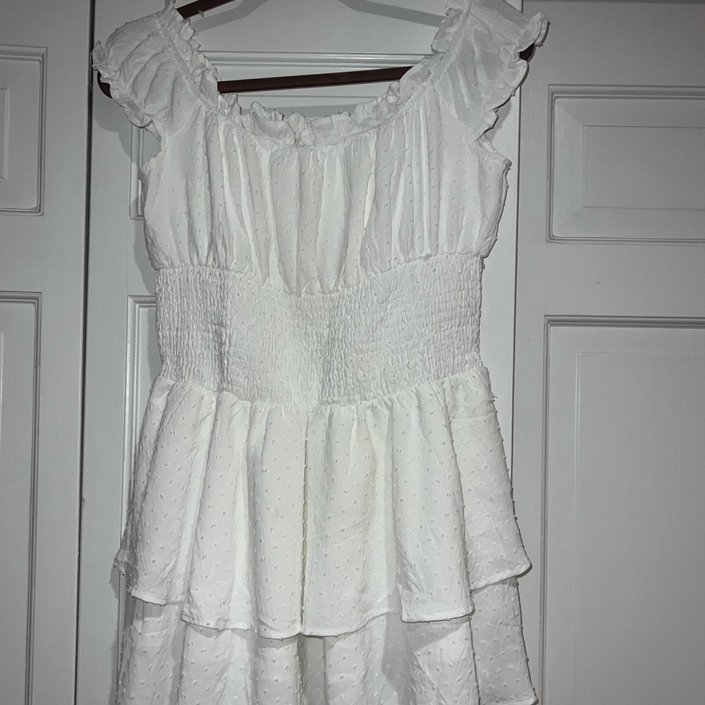 White ruffle dress (Never Worn)
